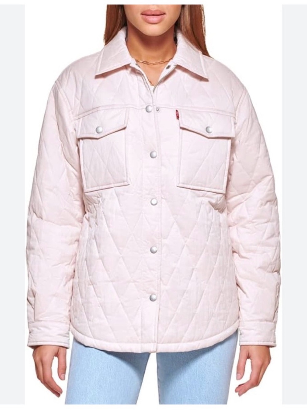 Levi's Light Pink Quilted Puffer Shacket